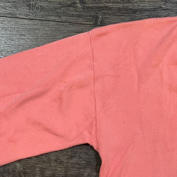Vintage 80s Christian Dior Monsieur Cotton Coral Pink V-Neck Sweater USA Large - Picture 3 of 10